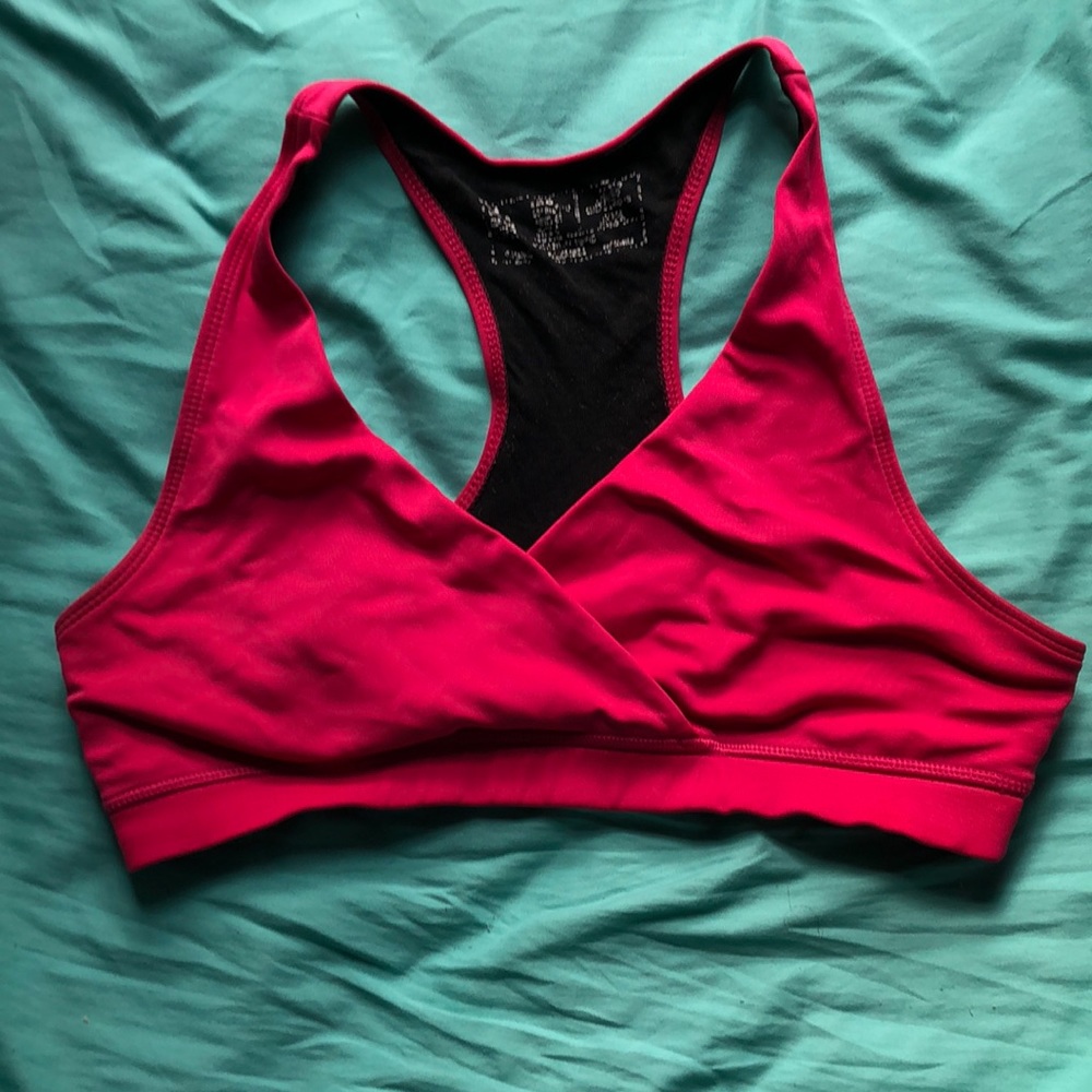 Pink sports bra without padding